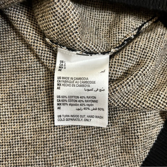 Charter Club | Pearl embellished cotton sweater | Black, White, Tan | Size L - Picture 4 of 7